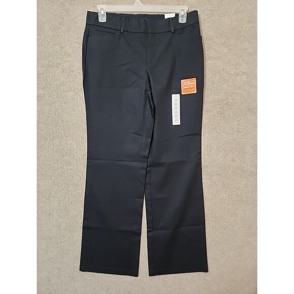 Dockers Truly Slimming Khaki Pants Womens 12 Black Sure Fit Stretch Trouser NEW - Picture 1 of 10